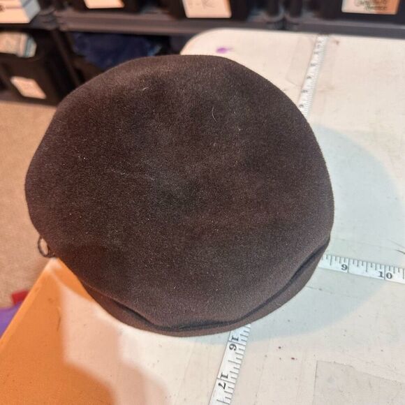 Vintage Women's Rabbit Hair Lace Felt Pillbox Hat Cap Chocolate Brown One Size - Picture 8 of 9